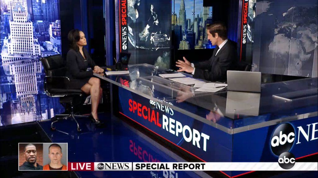 ABC News: coverage of Derek Chauvin trial - set screen design by K Brandon Bell