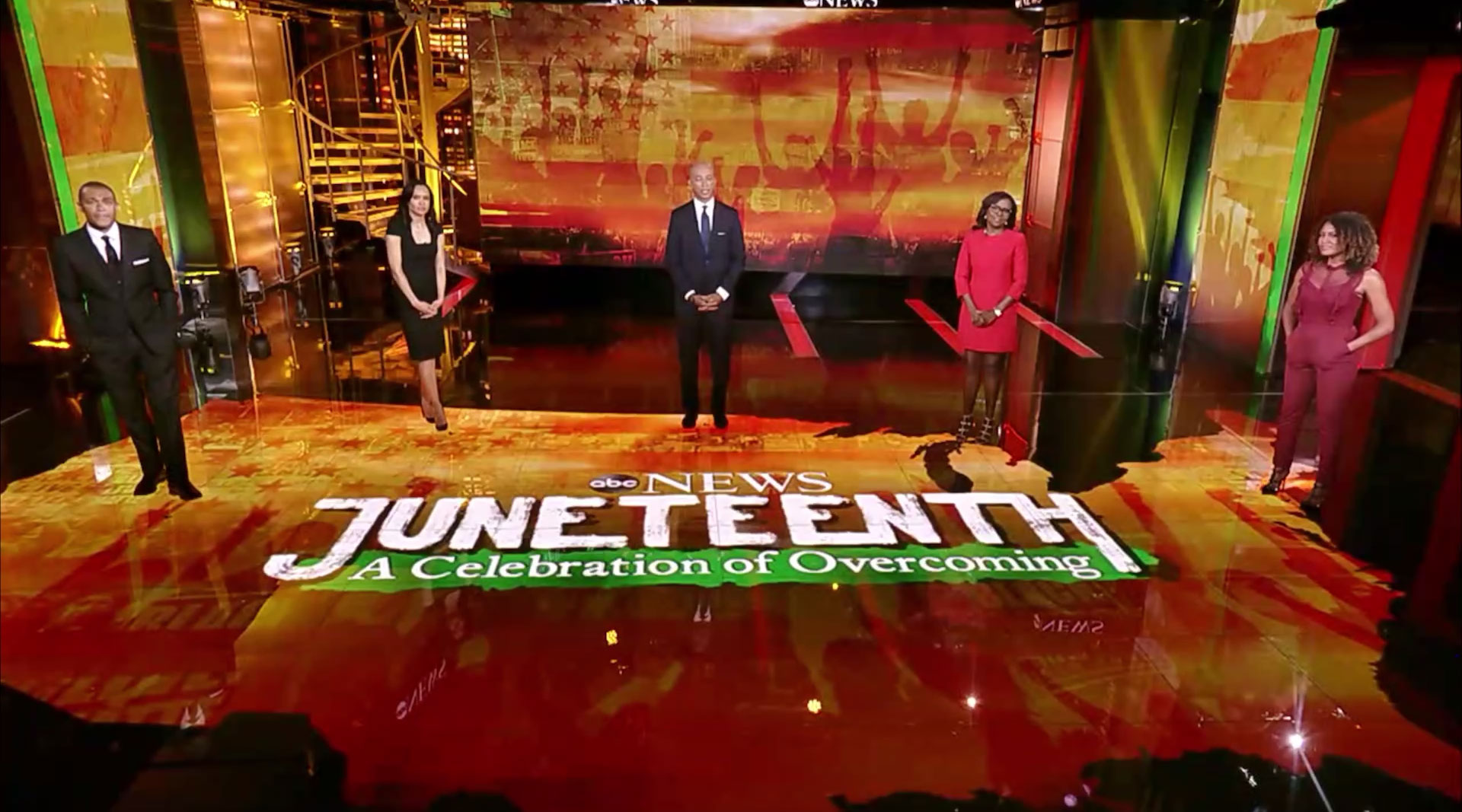 Screen design for Juneteenth live news special on ABC